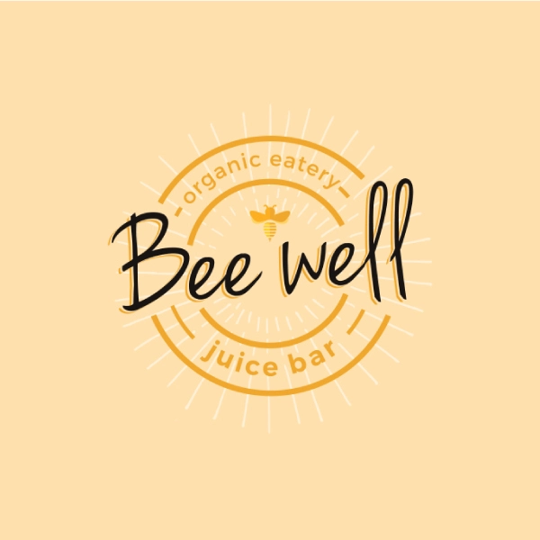 Logo Design Bee Well Juice Bar