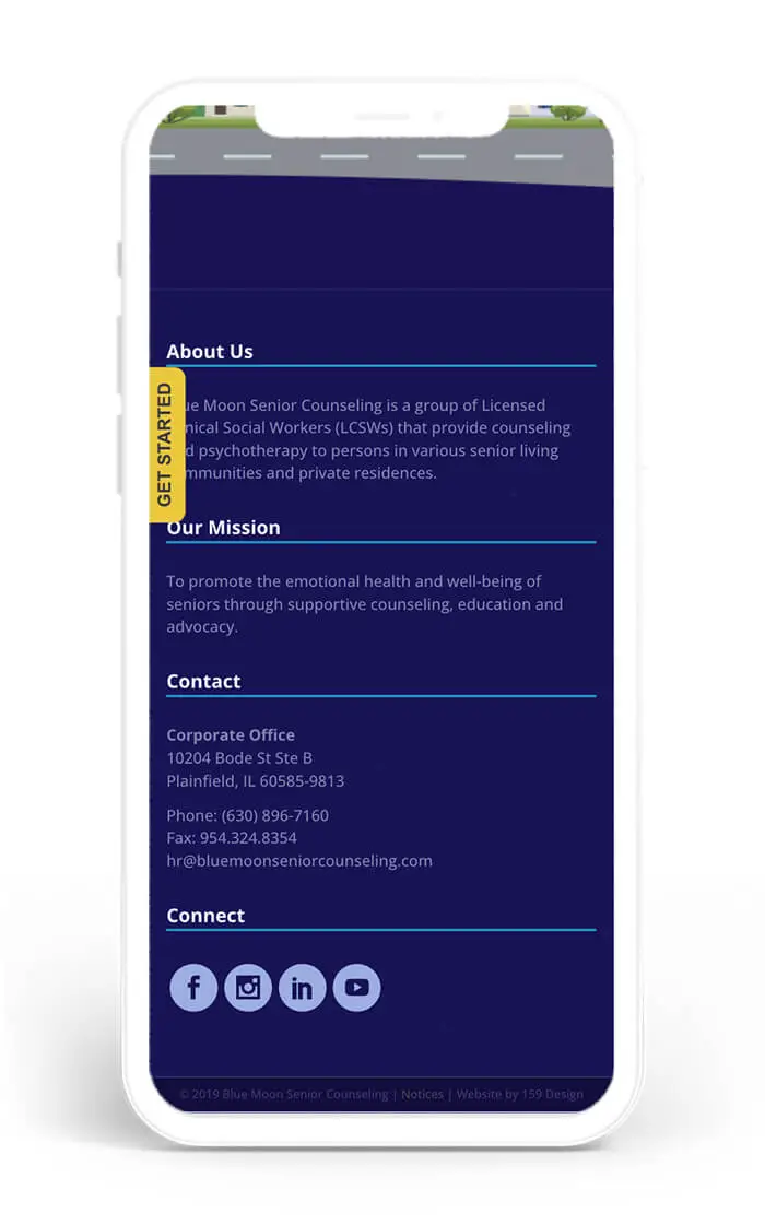 Mobile Website Design - Blue Moon Senior Counseling