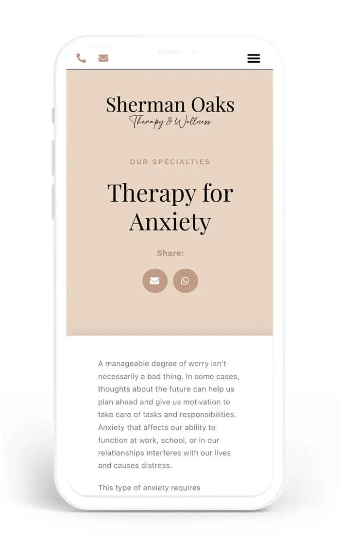 Sherman Oaks Therapy Website Design and Development - Mobile