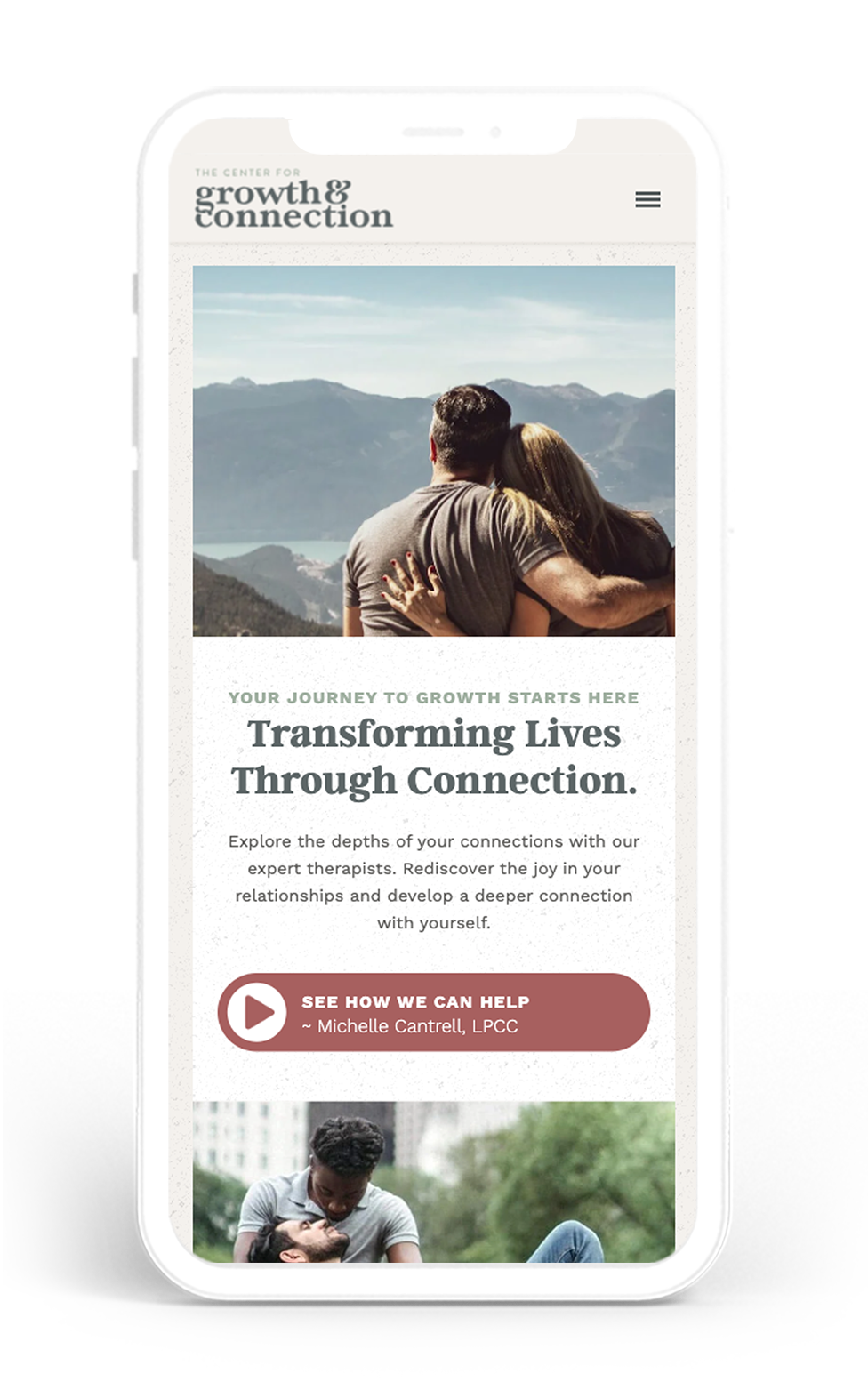 Center for growth and connection mobile design 2
